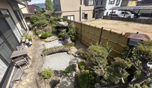【呉市 K様】竹垣フェンスで和風庭園の趣を引き立てる